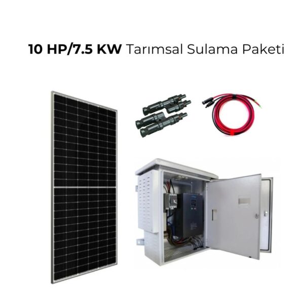 Solar Sanal Market 10 HP/7.5 KW Tarımsal Sulama Sistemi Paketi Paket+Alt Sehpa Teslimi